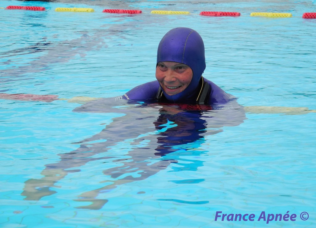 Natalia Molchanova prend toutes les médailles d'or et bat tous les records du monde (STAT-DYN-DNF) à Belgrade. photo : France Apnée (2013)